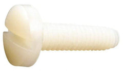 Made in USA - #8-32 UNC, 5/8" Length Under Head Slotted Drive Machine Screw - Binding Head, Grade 6/6 Nylon, Uncoated, Without Washer - Benchmark Tooling