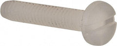 Made in USA - #2-56 UNC, 1/2" Length Under Head Slotted Drive Machine Screw - Binding Head, Grade 6/6 Nylon, Uncoated, Without Washer - Benchmark Tooling