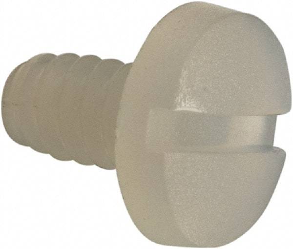 Made in USA - #4-40 UNC, 3/16" Length Under Head Slotted Drive Machine Screw - Binding Head, Grade 6/6 Nylon, Uncoated, Without Washer - Benchmark Tooling