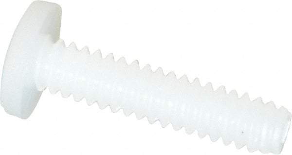 Made in USA - #4-40 UNC, 1/2" Length Under Head Slotted Drive Machine Screw - Binding Head, Grade 6/6 Nylon, Uncoated, Without Washer - Benchmark Tooling