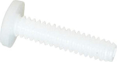 Made in USA - #4-40 UNC, 1/2" Length Under Head Slotted Drive Machine Screw - Binding Head, Grade 6/6 Nylon, Uncoated, Without Washer - Benchmark Tooling