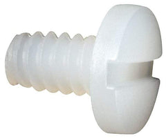 Made in USA - #6-32 UNC, 1/4" Length Under Head Slotted Drive Machine Screw - Binding Head, Grade 6/6 Nylon, Uncoated, Without Washer - Benchmark Tooling