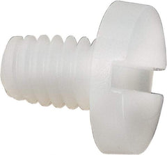 Made in USA - #8-32 UNC, 1/4" Length Under Head Slotted Drive Machine Screw - Binding Head, Grade 6/6 Nylon, Uncoated, Without Washer - Benchmark Tooling