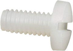 Made in USA - #8-32 UNC, 3/8" Length Under Head Slotted Drive Machine Screw - Binding Head, Grade 6/6 Nylon, Uncoated, Without Washer - Benchmark Tooling