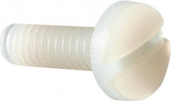 Made in USA - #8-32 UNC, 1/2" Length Under Head Slotted Drive Machine Screw - Binding Head, Grade 6/6 Nylon, Uncoated, Without Washer - Benchmark Tooling