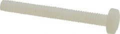 Made in USA - #8-32 UNC, 1-1/2" Length Under Head Slotted Drive Machine Screw - Binding Head, Grade 6/6 Nylon, Uncoated, Without Washer - Benchmark Tooling