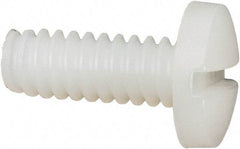 Made in USA - #10-24 UNC, 1/2" Length Under Head Slotted Drive Machine Screw - Binding Head, Grade 6/6 Nylon, Uncoated, Without Washer - Benchmark Tooling