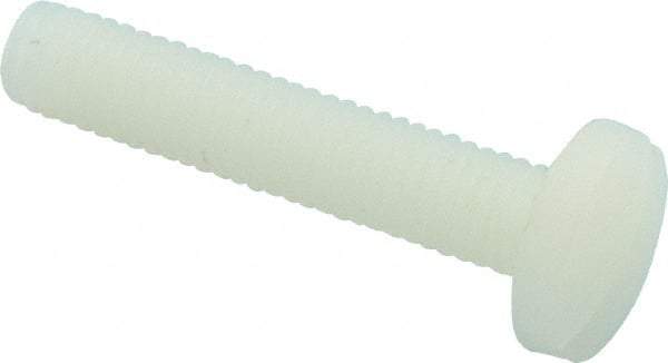 Made in USA - #10-32 UNF, 1" Length Under Head Slotted Drive Machine Screw - Binding Head, Grade 6/6 Nylon, Uncoated, Without Washer - Benchmark Tooling