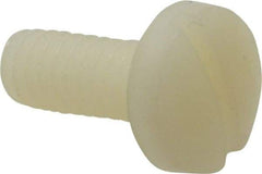 Made in USA - 1/4-20 UNC, 5/8" Length Under Head Slotted Drive Machine Screw - Binding Head, Grade 6/6 Nylon, Uncoated, Without Washer - Benchmark Tooling
