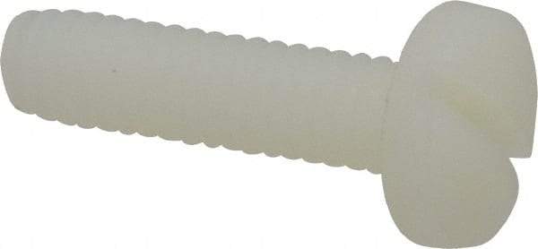 Made in USA - 1/4-20 UNC, 1" Length Under Head Slotted Drive Machine Screw - Binding Head, Grade 6/6 Nylon, Uncoated, Without Washer - Benchmark Tooling