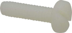 Made in USA - 1/4-20 UNC, 1" Length Under Head Slotted Drive Machine Screw - Binding Head, Grade 6/6 Nylon, Uncoated, Without Washer - Benchmark Tooling