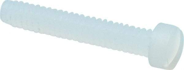 Made in USA - #2-56 UNC, 1/2" Length Under Head Slotted Drive Machine Screw - Fillister Head, Grade 6/6 Nylon, Uncoated, Without Washer - Benchmark Tooling