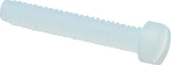 Made in USA - #2-56 UNC, 1/2" Length Under Head Slotted Drive Machine Screw - Fillister Head, Grade 6/6 Nylon, Uncoated, Without Washer - Benchmark Tooling