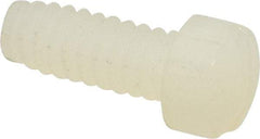 Made in USA - #6-32 UNC, 3/8" Length Under Head Slotted Drive Machine Screw - Fillister Head, Grade 6/6 Nylon, Uncoated, Without Washer - Benchmark Tooling