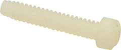 Made in USA - #6-32 UNC, 3/4" Length Under Head Slotted Drive Machine Screw - Fillister Head, Grade 6/6 Nylon, Uncoated, Without Washer - Benchmark Tooling