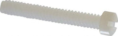 Made in USA - #6-32 UNC, 1" Length Under Head Slotted Drive Machine Screw - Fillister Head, Grade 6/6 Nylon, Uncoated, Without Washer - Benchmark Tooling