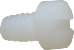 Made in USA - #8-32 UNC, 1/4" Length Under Head Slotted Drive Machine Screw - Fillister Head, Grade 6/6 Nylon, Uncoated, Without Washer - Benchmark Tooling