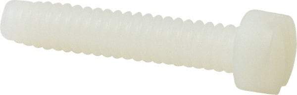 Made in USA - #10-24 UNC, 1" Length Under Head Slotted Drive Machine Screw - Fillister Head, Grade 6/6 Nylon, Uncoated, Without Washer - Benchmark Tooling