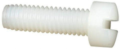 Made in USA - #10-32 UNF, 5/8" Length Under Head Slotted Drive Machine Screw - Fillister Head, Grade 6/6 Nylon, Uncoated, Without Washer - Benchmark Tooling