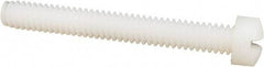Made in USA - 1/4-20 UNC, 2" Length Under Head Slotted Drive Machine Screw - Fillister Head, Grade 6/6 Nylon, Uncoated, Without Washer - Benchmark Tooling