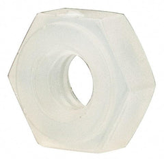 Made in USA - #2-56 UNC Nylon Right Hand Hex Nut - 4.57mm Across Flats, 1.78mm High, Uncoated - Benchmark Tooling