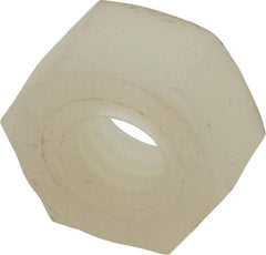 Made in USA - 1/4-20 UNC Nylon Right Hand Hex Nut - 10.8mm Across Flats, 5.97mm High, Uncoated - Benchmark Tooling