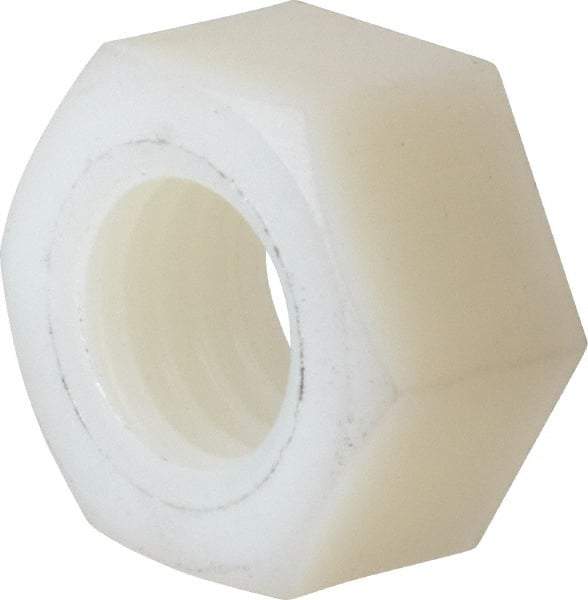 Made in USA - 1/2-13 UNC Nylon Right Hand Hex Nut - 3/4" Across Flats, 10.92mm High, Uncoated - Benchmark Tooling