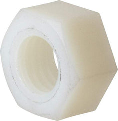 Made in USA - 1/2-13 UNC Nylon Right Hand Hex Nut - 3/4" Across Flats, 10.92mm High, Uncoated - Benchmark Tooling