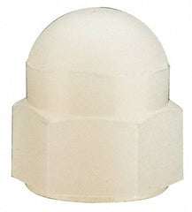 Made in USA - #10-24 UNC, 3/8" Width Across Flats, Uncoated Nylon Acorn Nut - 13/32" Overall Height - Benchmark Tooling