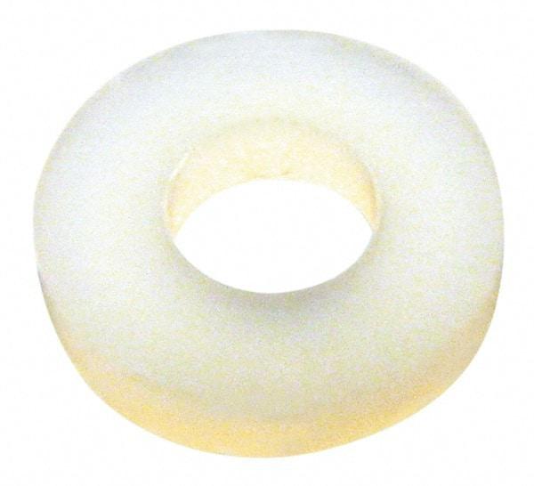 Made in USA - #4 Screw, Grade 6/6 Nylon Standard Flat Washer - 2.92mm ID x 1/4" OD, 2.36mm Thick - Benchmark Tooling