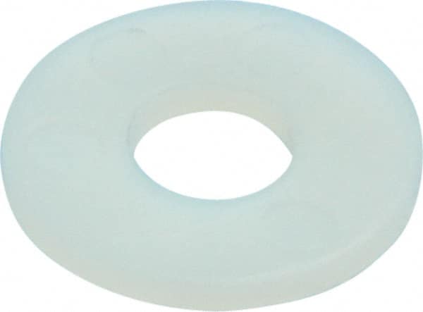 Made in USA - 1/4" Screw, Grade 6/6 Nylon Standard Flat Washer - 6.6mm ID x 17.45mm OD, 1.52mm Thick - Benchmark Tooling