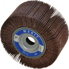 Merit Abrasives - 4" Diam, 60 Grit Aluminum Oxide Unmounted Flap Wheel - 5/8" Hole, 2" Wide, Coated, Medium Grade, 12,000 Max RPM , Cloth Backing - Benchmark Tooling