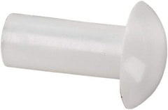 Made in USA - 1/8" Body Diam, Round Acetal Solid Rivet - 5/16" Length Under Head, 1/4" Head Diam x 0.068" Head Height - Benchmark Tooling