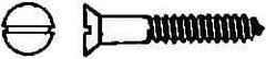 Value Collection - #4, 1" OAL, Slotted Drive, Flat Head Wood Screw - Stainless Steel, Grade 18-8 - Benchmark Tooling