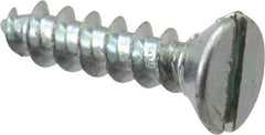 Value Collection - #2, 3/8" OAL, Slotted Drive, Flat Head Wood Screw - Zinc Plated Steel, Grade 2 - Benchmark Tooling