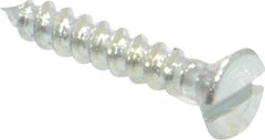 Value Collection - #2, 1/2" OAL, Slotted Drive, Flat Head Wood Screw - Zinc Plated Steel, Grade 2 - Benchmark Tooling