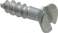 Value Collection - #3, 3/8" OAL, Slotted Drive, Flat Head Wood Screw - Zinc Plated Steel, Grade 2 - Benchmark Tooling