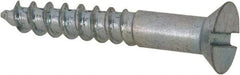 Value Collection - #3, 5/8" OAL, Slotted Drive, Flat Head Wood Screw - Zinc Plated Steel, Grade 2 - Benchmark Tooling