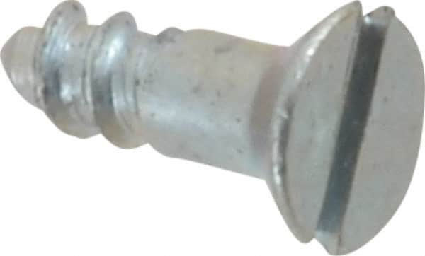 Value Collection - #4, 3/8" OAL, Slotted Drive, Flat Head Wood Screw - Zinc Plated Steel, Grade 2 - Benchmark Tooling