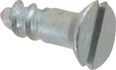 Value Collection - #4, 3/8" OAL, Slotted Drive, Flat Head Wood Screw - Zinc Plated Steel, Grade 2 - Benchmark Tooling