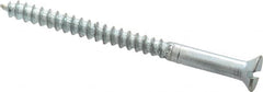 Value Collection - #4, 1-1/2" OAL, Slotted Drive, Flat Head Wood Screw - Zinc Plated Steel, Grade 2 - Benchmark Tooling