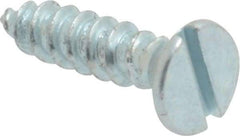 Value Collection - #6, 5/8" OAL, Slotted Drive, Flat Head Wood Screw - Zinc Plated Steel, Grade 2 - Benchmark Tooling