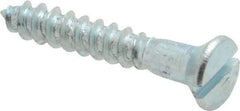 Value Collection - #6, 7/8" OAL, Slotted Drive, Flat Head Wood Screw - Zinc Plated Steel, Grade 2 - Benchmark Tooling