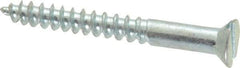 Value Collection - #6, 1-1/4" OAL, Slotted Drive, Flat Head Wood Screw - Zinc Plated Steel, Grade 2 - Benchmark Tooling