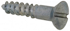 Value Collection - #7, 3/4" OAL, Slotted Drive, Flat Head Wood Screw - Zinc Plated Steel, Grade 2 - Benchmark Tooling