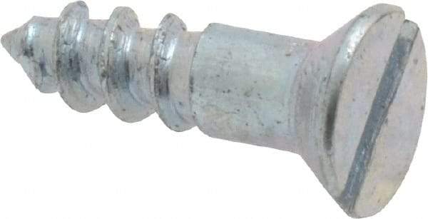 Value Collection - #8, 5/8" OAL, Slotted Drive, Flat Head Wood Screw - Zinc Plated Steel, Grade 2 - Benchmark Tooling
