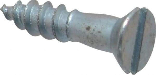 Value Collection - #8, 3/4" OAL, Slotted Drive, Flat Head Wood Screw - Zinc Plated Steel, Grade 2 - Benchmark Tooling