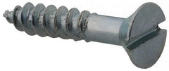 Value Collection - #8, 7/8" OAL, Slotted Drive, Flat Head Wood Screw - Zinc Plated Steel, Grade 2 - Benchmark Tooling