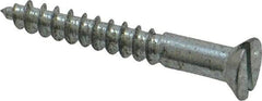 Value Collection - #8, 1-1/4" OAL, Slotted Drive, Flat Head Wood Screw - Zinc Plated Steel, Grade 2 - Benchmark Tooling