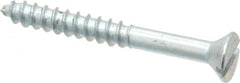 Value Collection - #8, 1-1/2" OAL, Slotted Drive, Flat Head Wood Screw - Zinc Plated Steel, Grade 2 - Benchmark Tooling
